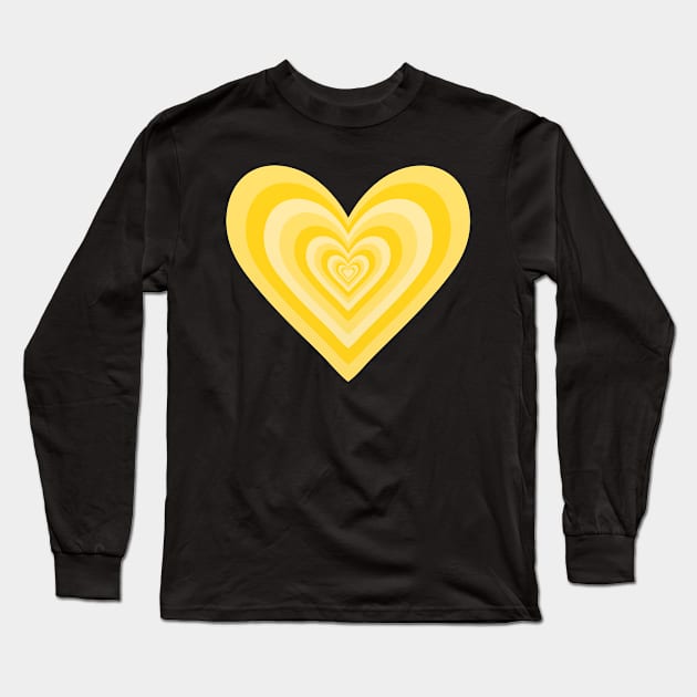 Golden Yellow Expanding Hearts Long Sleeve T-Shirt by Velvet Earth